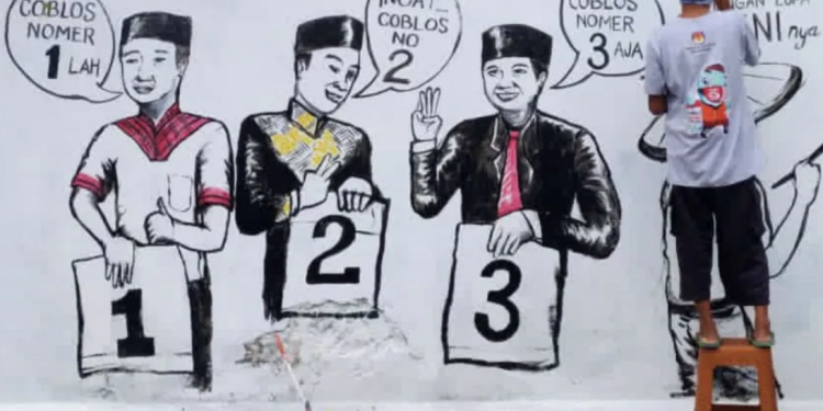 Ilustrasi. Peserta lomba mural KPU Samarinda, mengingatkan kepada masyarakat untuk ikut menggunakan hak pilihnya pada pilkada.