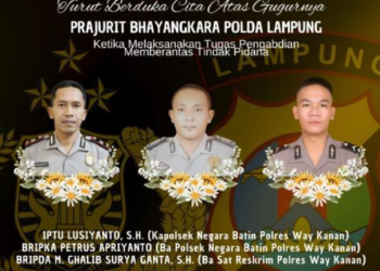 Tiga Polisi Tewas dalam Penggerebekan Sabung Ayam di Lampung, Diduga Libatkan Anggota TNI